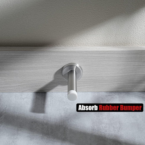JQK Door Stopper, 304 Stainless Steel Thicken 1mm Sound Dampening Door Stop Bumper Wall Protetor 1 Pack, Brushed, DSB5-WN...