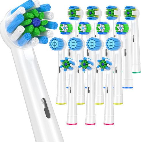 Replacement Toothbrush Heads, 16 Pack, Fits Oral B Braun, Soft Bristles, 4 Color Options, Universal Compatibility, Premium Quality, For Pro1000/30...