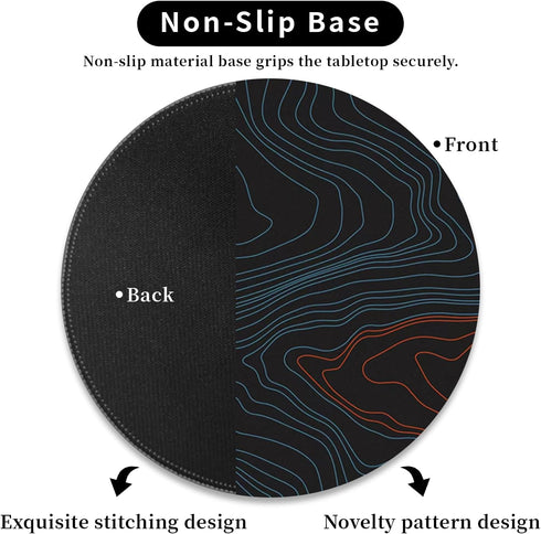 Small Mouse Pad, Abstract Round Mousepad with Non-Slip Rubber Base, Stitched Edge Mouse Pads for Desk Accessories Wireless Mouse Laptop Gaming Com...