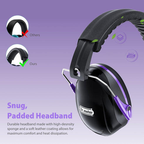 Dr.meter Hearing Protection Ear Muffs, 28dB Noise Reduction Safety Earmuffs with Adjustable Headband, Ear Defenders for DIY, Shooting, Mawing Lawn...