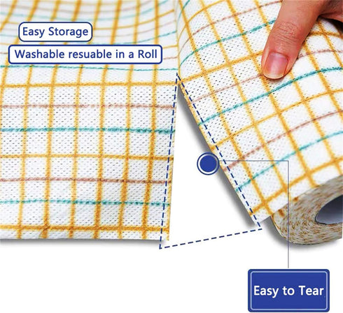 PandS Reusable Paper Towels - Plaid 40 Count - 1 Roll 10?×10? Cleaning Wipes - Shop Towels - Strong Absorbent Quick Dry - Cleaning Supplies - Hous...