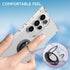 for Galaxy S24 Ultra Case Clear with 360 Rotation Metal Ring Holder Stand, Support Magnetic Car Phone Mount Soft TPU Bumper PC Hard Protective Pho...