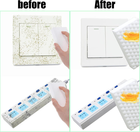 12PCs Magic Cleaning Sponges Eraser, Multi-Surface Scrubber Foam Cleaning Pads, Household Melamine Sponge, No Scratches Foam Cleaner Tool for Bath...