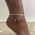 MengPa Women Dainty Anklet,Gold Plated Double Layered Summer Dainty Boho Beach Foot Chain (Star-Heart-Moon) US4618A...