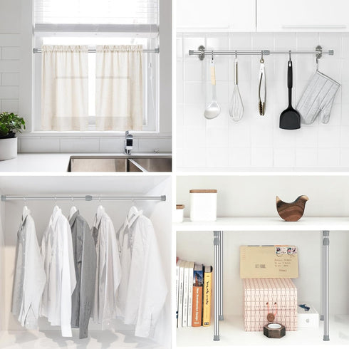AIZESI Spring Tension Curtain Rod Short Tension Rod?Silver,12"-20"-1Pcs)...
