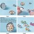SUNNYCLUE 1 Box 130Pcs DIY 20 Pairs Leopard Stud Earrings Making Starter Kit 4 Color 12mm Flat Back Druzy Resin Cabochons & Blank Stud Bezel Earri...