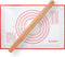 Wood French Rolling Pin for Baking, QUELLANCE Wooden Dough Roller with Silicone Baking Mat, Beech Wood Rolling Pins for Baking Dough, Pizza, Pie, ...