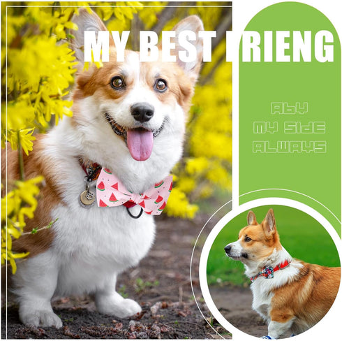 16 Pcs Dog Bow Ties Slide Dog Collar Bows Summer Hawaiian Styles Dog Collar Attachment Bows with Rubber Bands Dog Bow Ties for Large Dogs Spring S...