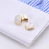 Silver / 14K Gold Plated Natural Mother of Pearl Cufflinks for Men Women Classic Round Men's Cufflinks Jewelry for Wedding Party Anniversary Busin...