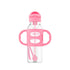 Dr. Brown's Milestones Narrow Sippy Straw Bottle, Spill-Proof with 100% Silicone Handles and Weighted Straw, 8 oz/250 mL, Gray & Pink, 6m+...