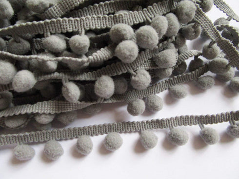 YCRAFT One Roll 18 Yards Ball Fringe 7/8" Wide Pom Pom Trim Ribbon Sewing-Grey...