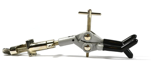 EISCO 3-Finger Lab Clamp with Bosshead Clamp Holder for Lab Stand Rod - PVC Coated Prongs for Holding Objects up to 3.5" Diameter - Beaker Holder,...