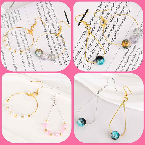200PCS Jewelry Making Earrings Supplies Earring Hooks for Jewelry Making French Beading Hoop Earring Finding Hoop Open Beading Hoops Teardrop Roun...
