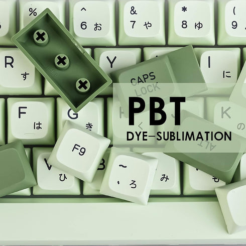 Guffercty kred GTSP XDA Profile Japanese Keycaps 60 Percent PBT 122 Key Green Keycaps Set for Cherry MX Covers Tenkeyless 60% 65% Gaming Keyboard ...