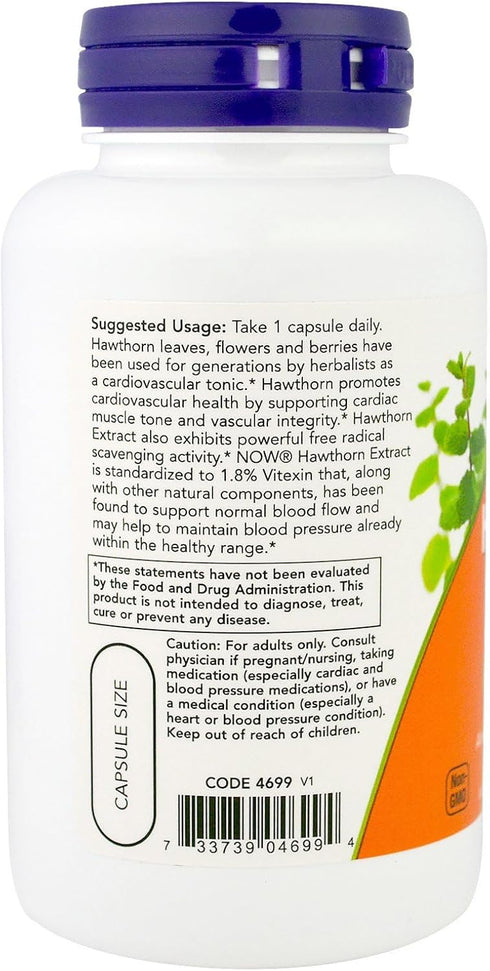 NOW Supplements, Hawthorn Extract 600 mg, Extra Strength, Cardiovascular Support*, 90 Veg Capsules...