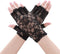 Sunblock Fingerless Gloves Bridal Lace Gloves Women Short Fingerless Floral Gloves Bridal Prom Gloves for Wedding Tea Party...
