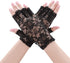 Sunblock Fingerless Gloves Bridal Lace Gloves Women Short Fingerless Floral Gloves Bridal Prom Gloves for Wedding Tea Party...