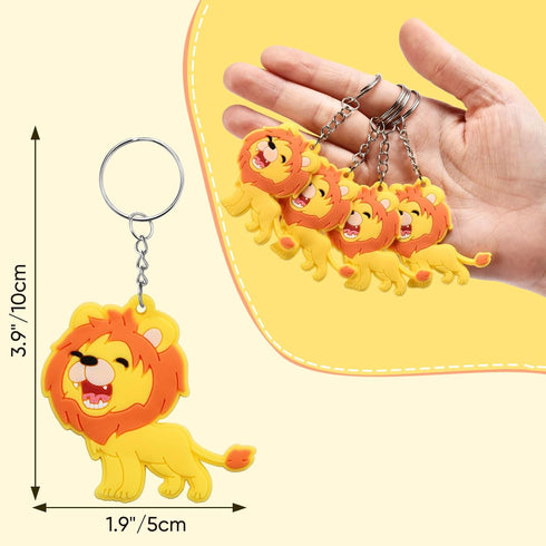 40 Pack Cute Roar Lion Keychains for Wild Animal Party Favors, Safari Animal Party Favors, Baby Shower Return Gifts...