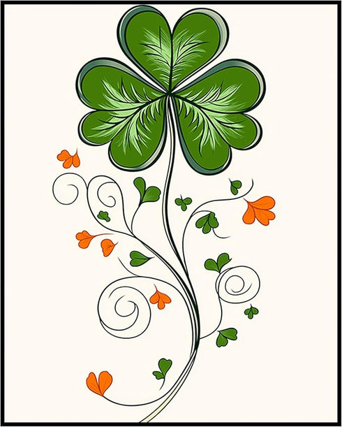 Posterizer 1 pcs-minimalist four-leaf clover sweet design poster 1-Floral & Botanical Art- Gift for Men Women Entrepreneur Teens -Chic Home Decor-...