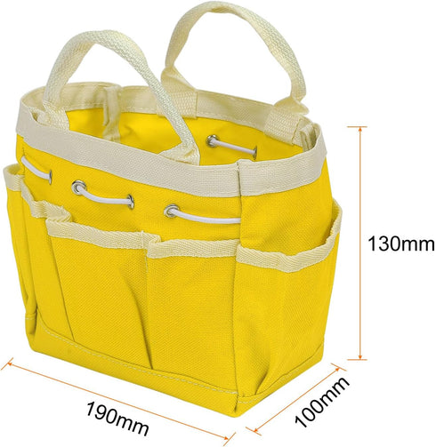 Small Garden Tool Bag 7.5" x 4" x 5" Large Oxford Waterproof with Pockets Garden Tote Bag Gardening Plant Tool Organizer Storage Carrier Store for...