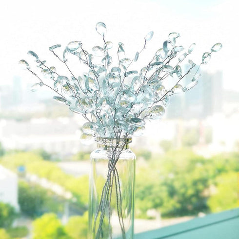 Fityle 50pcs Crystal Bud Branches Artificial Flower Twigs for Wedding Party Home Decor Floral Crafts - White, 15cm...