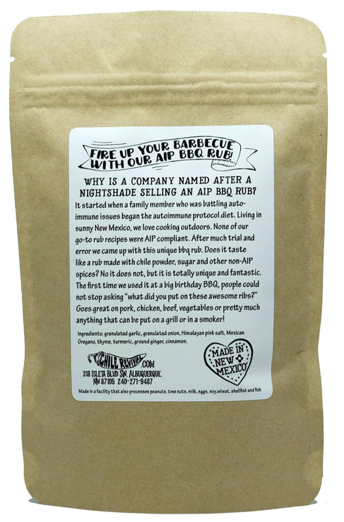 AIP BBQ RUB - An AIP, KETO and PALEO Friendly BBQ Rub and All Purpose Seasoning from Chile Revival - 4oz...