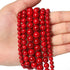 35pcs 10mm Red Beads Red Turquoise Bead Crystal Gemstone Beads for Bracelets, Natural Stone Beads for Jewelry Making DIY Bracelet Necklace...