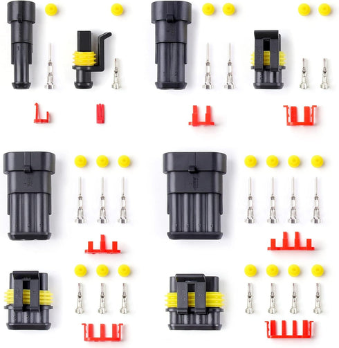 352PCS Automotive Waterproof Car Electrical Wire Connectors Plug Kit, 1/2/3/4 Male and Female Pin Connectors for Motorcycle, Truck, Car, Boats, Sc...