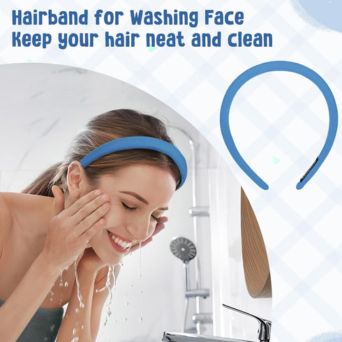 Headbands for Women, Padded Headband Makeup Spa Facial Headband Soft Sponge Hairband Hair Accessories for Washing Face, Makeup Removal, Shower, Sk...