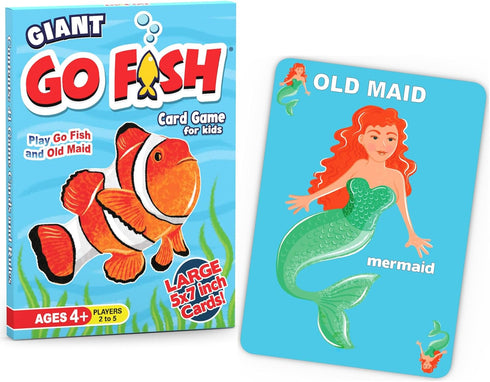 Giant Go Fish Card Game for Kids and Families – Play Go Fish and Old Maid – Large 5x7in Cards – Adorable Animal Art – a Fun Gift idea for Boy/Girl...