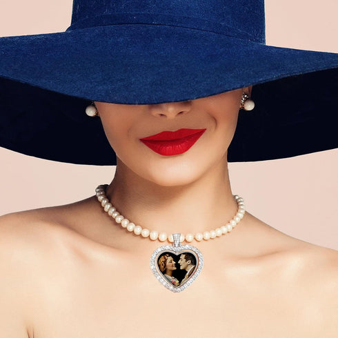 Hicarer 24 Pcs Rhinestone Pendant Trays Set Including 8 Heart Shape Double Sided Blank Pendant Charms with 16 Glass Domes Blank Discs Necklaces Ha...