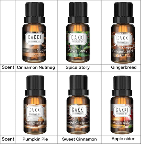 Spice Essential Oils for Diffusers for Home, 6 x10ml, CAKKI Fragrance Oils Set with 6 Scents, for Candles Making, for Soaps Making...