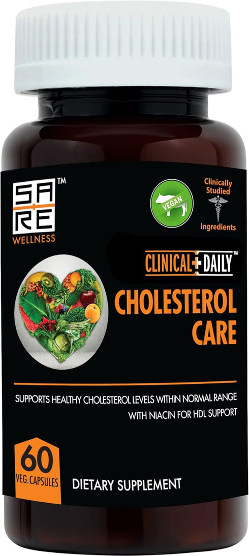 Clinical Daily Cholesterol Care Supplement. Vegan Cholesterol and Triglyceride Supplements. Plant Sterols Supplements Cholesterol Support with Gug...