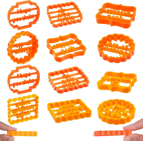 12 Pieces Funny Cookie Moulds for Baking, Cookie Moulds with Sayings Cuss Words Cutters Form with Fun and Irreverent Phrases Wish Words for Kitche...