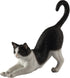 Veronese Design 4 7/8 Inch Black and White Cat Stretching Resin Hand Painted Figurine...