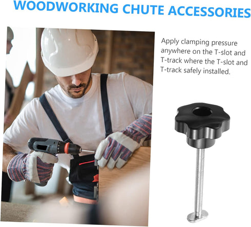 DOITOOL 2 Sets T Screw T- Slot Woodworking Clamp T Slot Clamp T Track Clamp Parts T- Track Woodworking Clamp Carpenter Hold Down Clamp T- Track Ho...