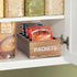 Seasoning Packet Organizer, Food Packet Storage Organizer with 4 Compartments, Wooden Storage Caddy for Kitchen Pantry Cabinet, Farmhouse Kitchen ...