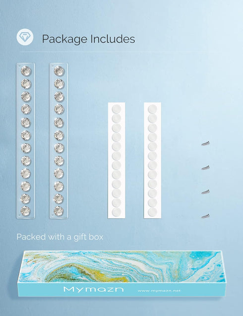 Mymazn 2 Pack Acrylic Necklaces Holder Hanging Jewelry Organizer Wall Mounted Necklace Hangers with 12 Hooks, Clear Jewelry Hangers for Necklace O...