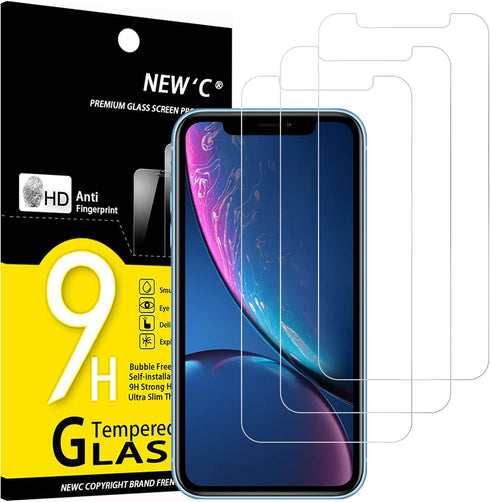 NEW'C [3 Pack Designed for iPhone 11 and iPhone XR (6.1") Screen Protector Tempered Glass, Case Friendly Anti Scratch Bubble Free Ultra Resistant....