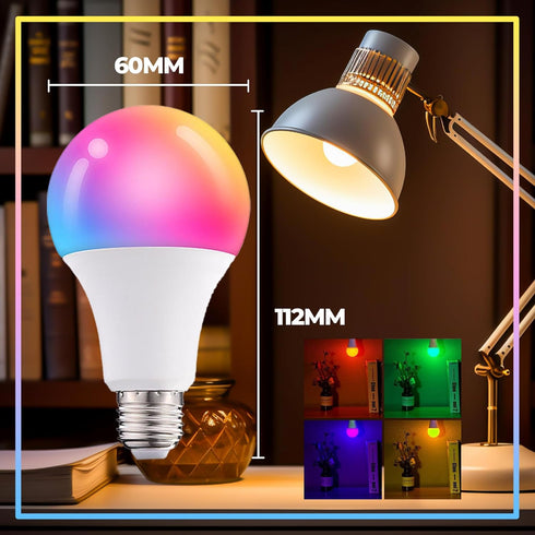 Dimmable E26 Warm LED Light Bulb, 6W RGBW Color 500LM with 16 Color Changing Modes for Christmas, Party etc with Remote Control 2 Pack...