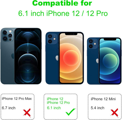 Arae Compatible for iPhone 12/12 Pro 6.1 inch Case with Card Holder - Wallet Case with PU Leather Card Pockets Back Flip Cover - Rose Gold...
