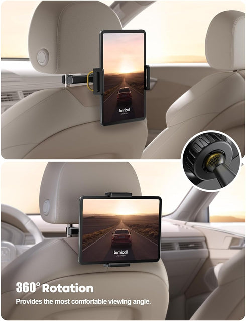 Lamicall Car Tablet Headrest Holder - Car Back Seat Headrest Tablet Mount Stand for Kids, Road Trip Essentials, Compatible with 2024 iPad Pro 11/1...