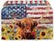 American Flag Toaster Cover 2 Slice Wide Slot, Highland Cow Sunflower Print Bread Maker Cover Toaster Covers, Washable Stain Resistant Small Appli...
