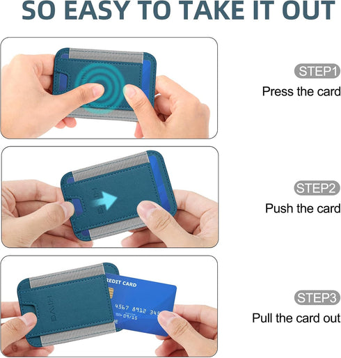 HiWe for MagSafe Wallet, Magnetic Card Wallet Holder for iPhone 15/14/13/12 Series, Leather Wallet, Fit 6 Cards, Slim, RFID Blocking, Navy Blue......