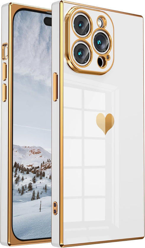 Tzomsze Compatible with Square iPhone 14 Pro Max Case for Women, Cute Cases Full Camera Protection, Reinforced Corners TPU Cushion Shockproof Edge...