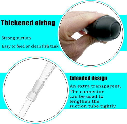 Aquarium Multifunction Dropper Pipette Manual Cleaner Water Changer Cleaning Tool Siphon Dropper Remover 30ml Coral Feeder Waste Cleaner for Fish ...