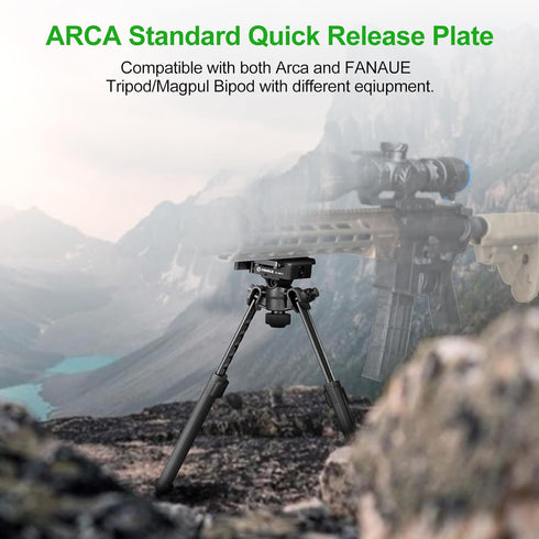 FANAUE ARCA-Swiss Bipod Adapter, ARCA-Swiss Quick Release, Arca Tripod Mount for Fanaue Tripod Heads...