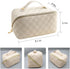 Large Capacity Makeup Bag, Travel Cosmetic Bag, PU Leather Makeup Pouches for Women, Waterproof Portable Large Wide-open Pouch with Divider and Ha...