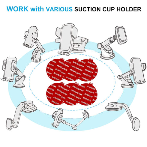 Dashboard Pad Mounting Disk Sticky Adhesive Replacement Kit, PKYAA 6pcs 2.1"(53mm) Circle Heat Resistant Double-Sided Stickers for Suction Cup Car...