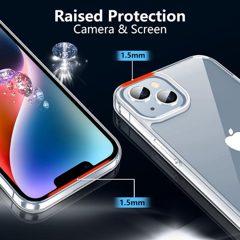 jaroco iPhone 13 Case 6.1-Inch, Non-Yellowing Shockproof Phone Bumper Cover, Anti-Scratch Clear...